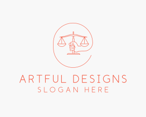 Hand Law Scale  logo design