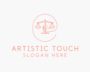 Hand Law Scale  logo design