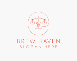 Hand Law Scale  logo design