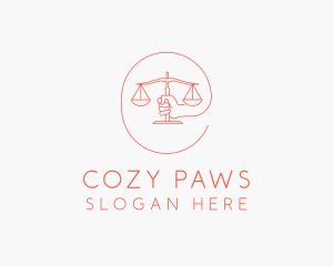 Hand Law Scale  logo design