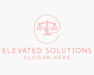 Hand Law Scale  logo design