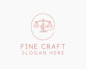 Hand Law Scale  logo design