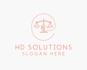 Hand Law Scale  logo design