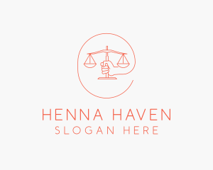 Hand Law Scale  logo design