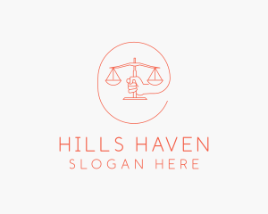 Hand Law Scale  logo design