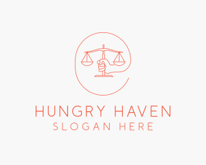 Hand Law Scale  logo design