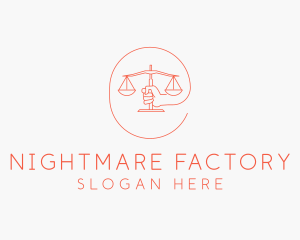 Hand Law Scale  logo design