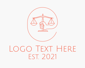 Court - Minimalist Law Scale logo design