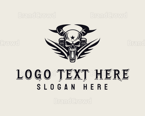 Skull Rider Biker Logo