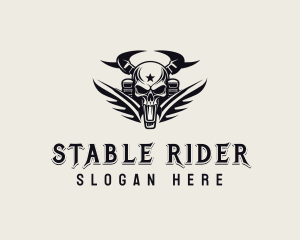 Skull Rider Biker logo design