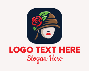 Women - Rose Hat Fashion logo design
