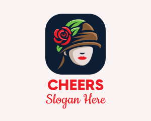 Rose Hat Fashion Logo