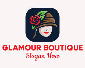 Glamour - Rose Hat Fashion logo design