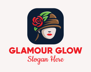 Glamour - Rose Hat Fashion logo design