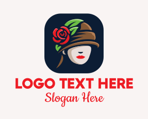 Rose Hat Fashion Logo