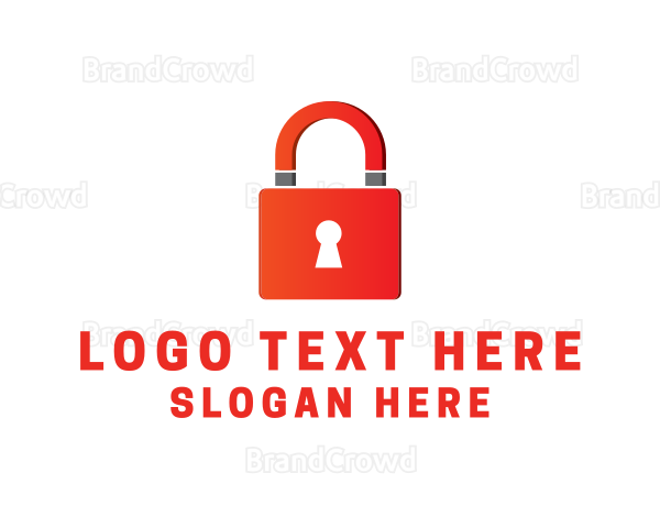 Magnet Lock Security Logo