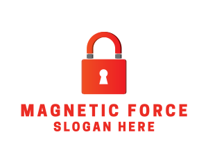 Magnet Lock Security logo design