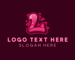 Typography - Fun Graffiti Letter L logo design