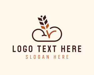 Cloud Drive - Brown Arrow Cloud logo design