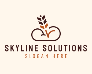 Brown Arrow Cloud logo design