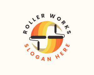 Paint Roller Painting logo design