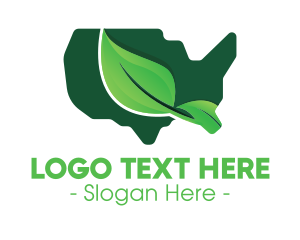 Landmass - United States Nature Leaf logo design