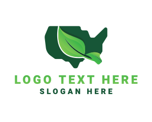 Geography - United States Nature Leaf logo design