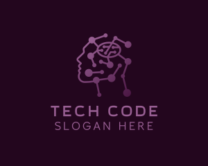Code - Artificial Intelligence Brain logo design