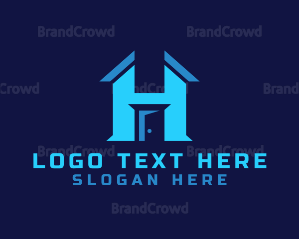 Blue House Letter H Logo
