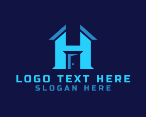 Blue House Letter H Logo