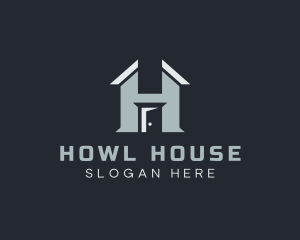 Blue House Letter H logo design