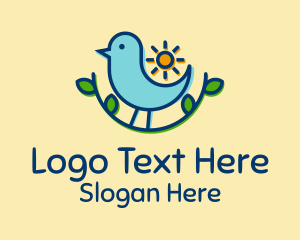 Kindergarten - Sun Dove Tree Branch logo design