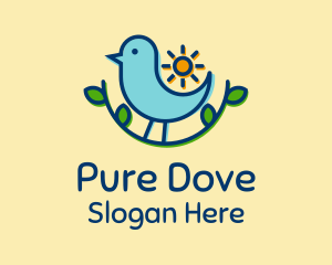 Sun Dove Tree Branch logo design