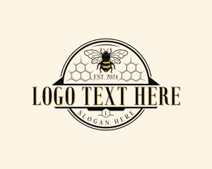 Bee - Natural Beehive Bee logo design