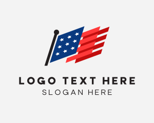 Patriotism - American National Flag logo design