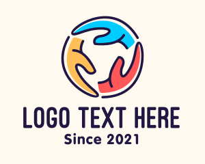 Human Rights - Multicolor Helping Hands logo design
