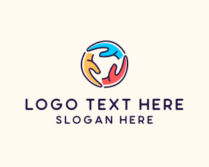 Social Worker - Multicolor Helping Hands logo design