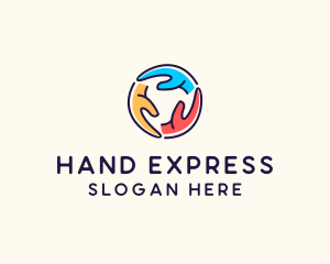 Multicolor Helping Hands logo design