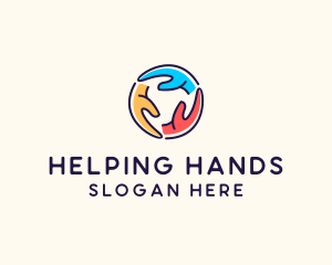 Volunteering - Multicolor Helping Hands logo design