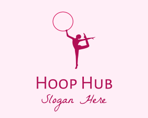 Hoop - Ring Gymnast Silhouette logo design
