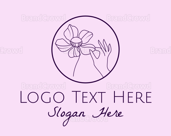 Purple Flower Hand Logo