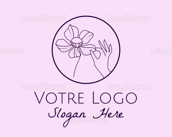 Purple Flower Hand Logo