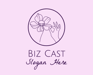 Event Styling - Purple Flower Hand logo design