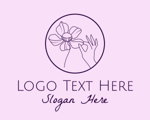 Event Styling - Purple Flower Hand logo design