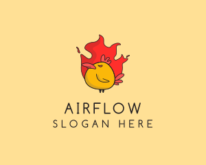 Flaming Spicy Chicken logo design