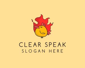 Flaming Spicy Chicken logo design