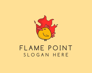 Flaming Spicy Chicken logo design