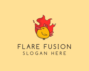 Flaming Spicy Chicken logo design