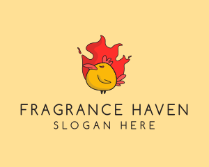 Flaming Spicy Chicken logo design