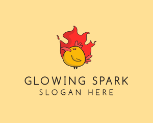 Flaming Spicy Chicken logo design